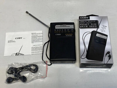 Coby CR-203-BLK Pocket Size AM/FM Radio Black - Image 1 of 4