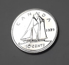 1979 PL Canada pièce de 10 cents (100 % nickel) « PREUVE COMME NON CIRCULÉE »