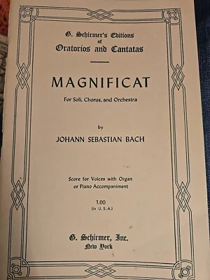 Magnificat for Soli, Chorus, G. Schirmer's Editions of Oratorios and Cantatas SM - Image 1 of 4