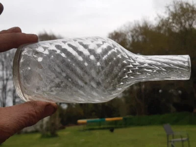 RARE petite bouteille Bonne Femme spirale ancienne verre soufflé Twirled bottle - Photo 1/4