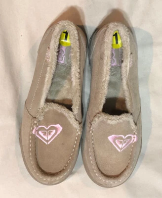 Nuevo ROXY “Fiona” ZAPATILLAS DE CUERO Zapatos Talla US 1 Foto 1 de 4