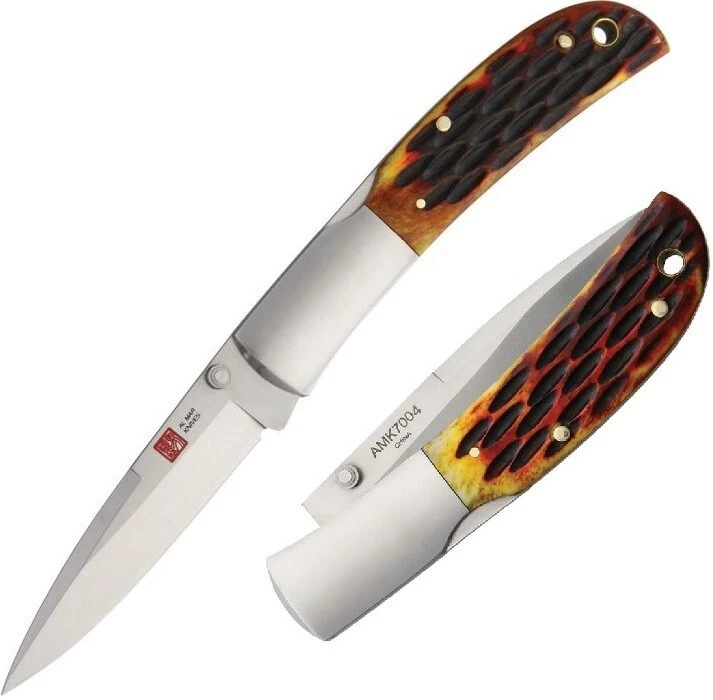 Al Mar Knives Honey Jigged Bone Series Knife 3.15 in Talon Blade AMK7004