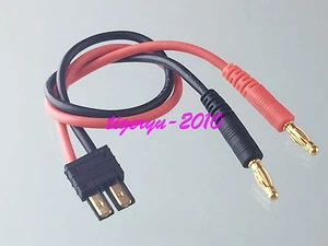 Traxxas TRX Male Charger Lead to 4 mm Banana Bullet LiPo 30CM 12AWG - Picture 1 of 5