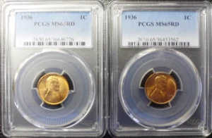 1936-P Lincoln Wheat Cent PCGS MS 65 RED - Picture 1 of 1