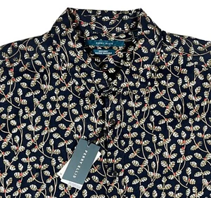 Men's PERRY ELLIS Floral Vines Linen Short Sleeve Shirt 3X 3XB 3XL BIG NWT NEW - Picture 1 of 4