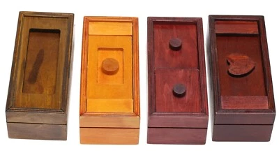 MISTERIOSO ROMPECABEZAS CAJA DE REGALO JUEGO DE 4 - TARJETA DE REGALO / PORTA EFECTIVO - BOLETOS LOTERÍA Foto 1 de 4