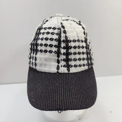 Magid Hats Baseball Cap Womens Black White Plaid Tweed Hook & Loop Adjustable - Image 1 of 4