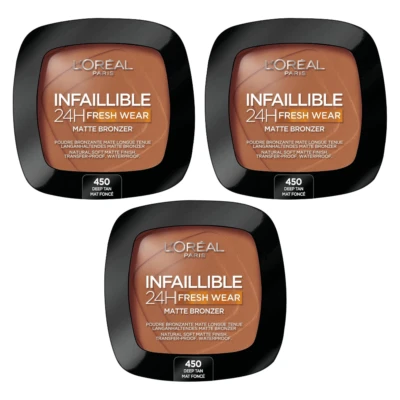 L'Oreal Paris Infaillible 24H Fresh Wear Matte Bronzer - 450 Deep x3 - Bild 1 von 2