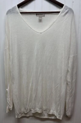 Funda Suéter Banana Republic Manga 3/4 Cuello en V Blanco Para Mujer Talla L Foto 1 de 4