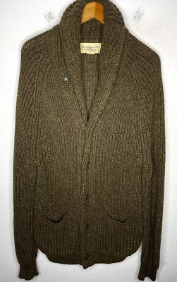 Ralph Lauren Mediano Verde Ejército Suéter RRL Polo Cárdigan Chal Militar Acanalado Foto 1 de 4