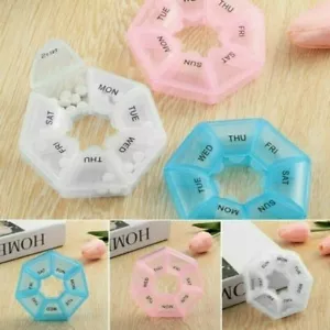7 Day Weekly Daily Pill Box Organiser Medicine Tablet Storage Dispenser Week UK - Picture 1 of 7
