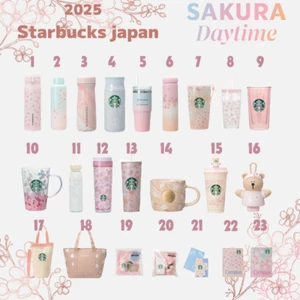 Starbucks Japan 2025 SAKURA 1 st Day time Cherry Blossoms Tumbler Mug Bag NEW - Picture 1 of 206