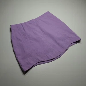 Bershka Mini Short Skirt Size Large Lavender Wavy Hem All Cotton Casual Day Out - Picture 1 of 14