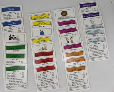 Peanuts Collectors Edition Monopoly Replacement Property Cards 2002 - Image 1 of 4