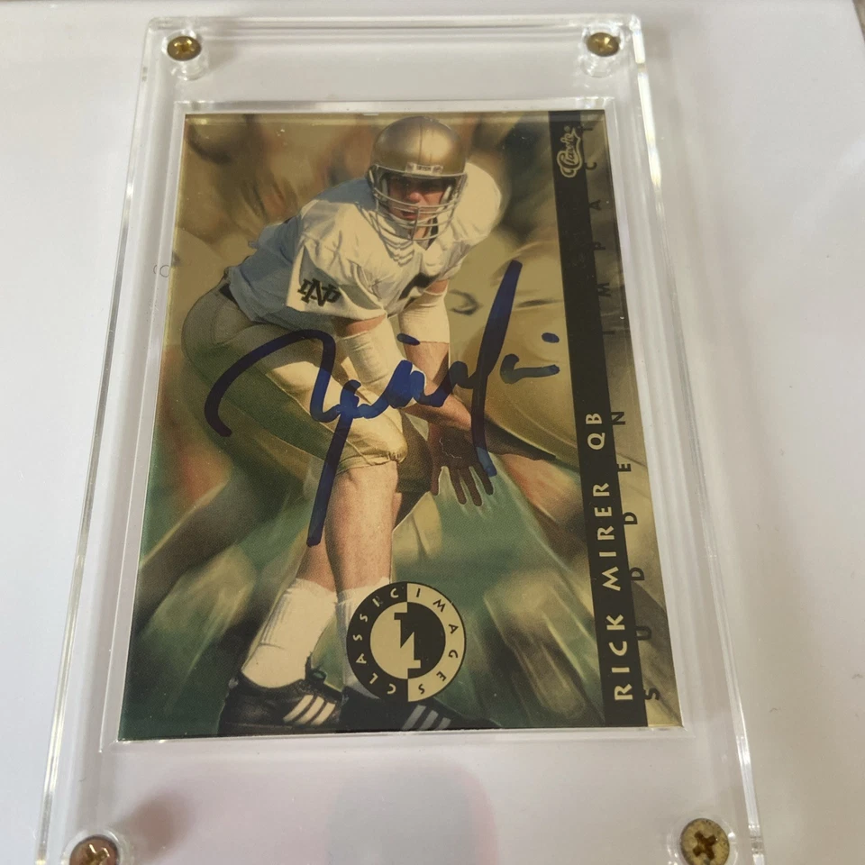 1993 CLASSIC SUDDEN IMPACT RICK MIRER #SI 16 SEATTLE SEAHAWKS ROOKIE CARD Irish - Image 1 of 2