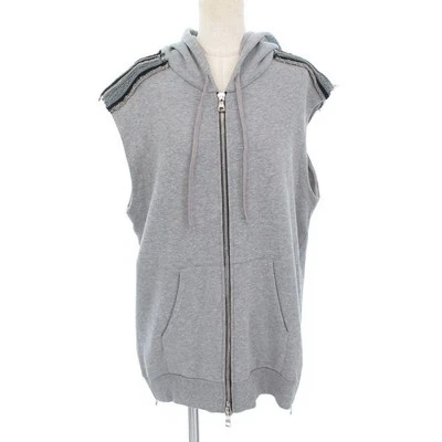 Blusa polo masculina Balmain cinza algodão detalhe com zíper grau B usada - Imagem 1 de 4