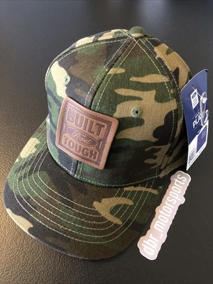 ¡NUEVO! Sombrero ajustable parche de cuero camuflado con licencia oficial Ford Hard Foto 1 de 4