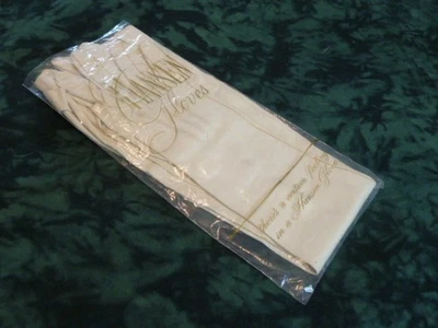 Luvas de couro vintage brancas OPERA infantil Hansen 21" longa axila/ombro casamento - Imagem 1 de 4