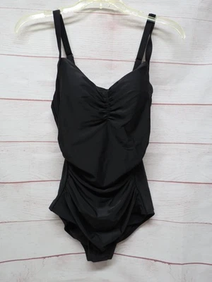 Traje de baño Lands' End para mujer pequeño 6-8 control de barriga traje de baño de una pieza negro nuevo con etiquetas Foto 1 de 4