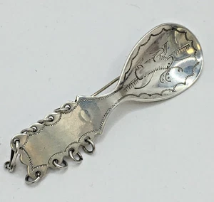 Vintage 1950's Swedish Spoon Brooch Pin Stg Silver 5.5cm   J42 P754 - Picture 1 of 10