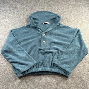 Free People Beach Bino Pullover Knit Hooded Sweater Womens Large Light Blue - Picture 1 of 7