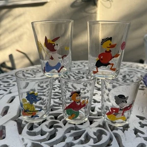 Vintage Lemonade Glasses 1970s Luminarc France Kids Drinking Glasses French - Picture 1 of 5