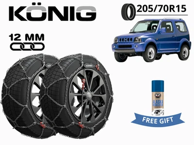 Cadenas De Nieve KONIG 12MM X12PRO Grupo 225 205/70 R15 Para SUZUKI JIMNY (SN) - Imagen 1 de 4