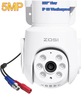 ZOSI 5MP Pan Inclinable Cámara de Seguridad Visión Nocturna CCTV Vigilancia DVR Sistemas Foto 1 de 4