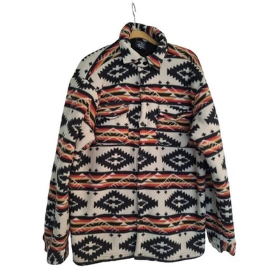 Chaqueta Original Deluxe Supply Azteca Suroeste Polar Sherpa Botón Talla XL Foto 1 de 4