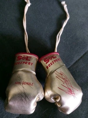 Mini-Boxhandschuhe Axel Schulz Autogramm - Bild 1 von 4