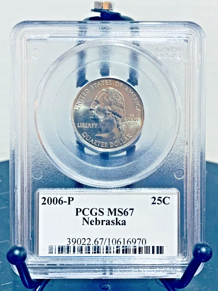 2006-P Washington Quarter Nebraska PCGS MS67 Mint State 67 #10616970 - Image 1 of 2