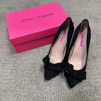 Betsey Johnson Heels Black Suede Women's Size 7 - Image 1 of 4