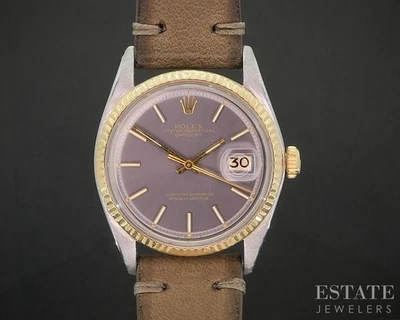 Rolex Datejust 1978 acero inoxidable dos tonos 1601 esfera palo pizarra reloj para hombres i20481 Foto 1 de 4