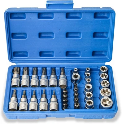 Torx Socket Set Hakkin 34Pcs Female E Torx Socket Set 1/4" 3/8" Drive + Case - Image 1 of 4