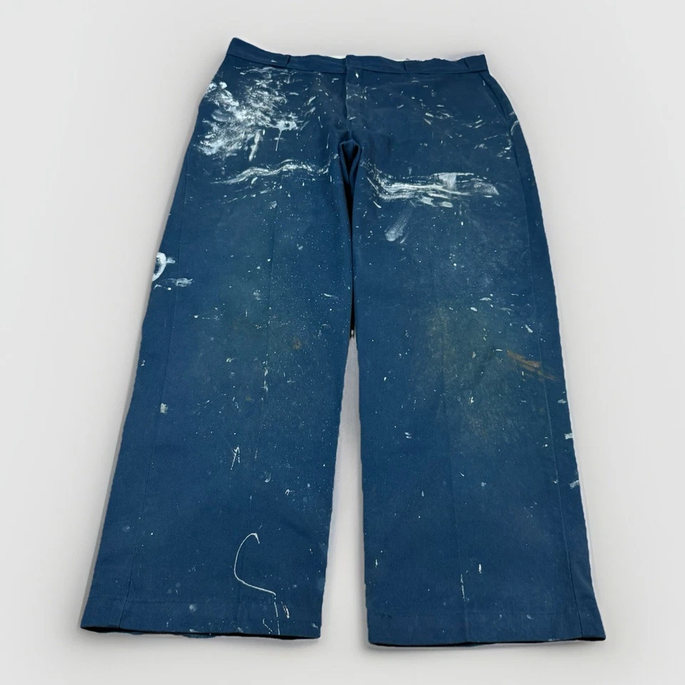 Pantalones de pintor vintage Dickies desgastados salpicaduras de pintura 40x29 garra cremallera holgados Foto 1 de 4