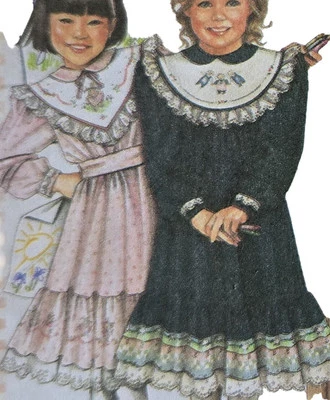 1980s Ruffled Yoke Tiered Flower Girl Dress Simplicity 9637 Sewing Pattern - Image 1 of 3