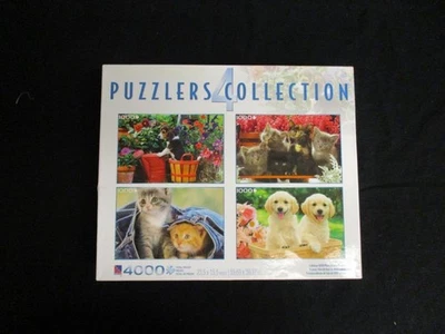 Puzzlers Collection Lot of 4 Animal Puzzles 3 Sealed 1 Missing Piece - Image 1 of 4