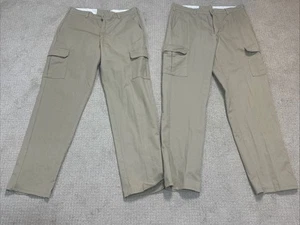 Lot of 2 - Red Kap Men's Industrial 6-Pocket Cargo Pants Pre-Owned 36 x 36 Khaki - Picture 1 of 15