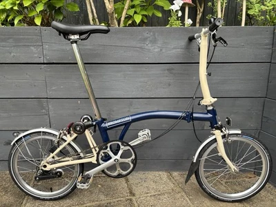 2015 Brompton S3L Faltrad C Line Low Equivalent in Tempest Blue/Ivory - Bild 1 von 4