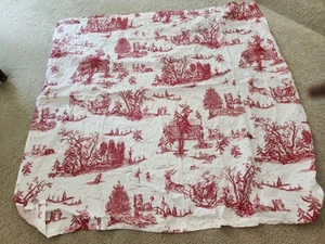 Pottery Barn Sorrel Toile Floral Shower Curtain Red 72" Square - Picture 1 of 9