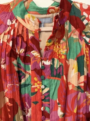 Mini Vestido Floral Antonio Melani Mujer Corbata Cintura Manga Larga Talla 14 Foto 1 de 4