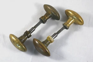 2 paar antike Türknaufe / Türgriffe (olivenform), Messing, um 1900 - Bild 1 von 3