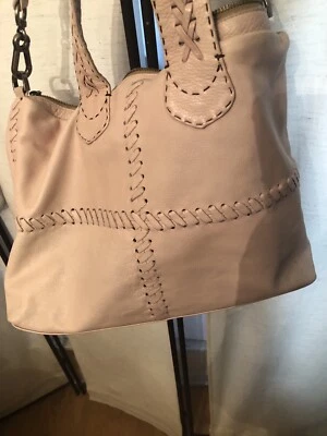Bolso de Mano Carla Mancini Whipstitch Lori Cuadrado Suave Rosa Pálido con Correa para el Hombro Foto 1 de 4