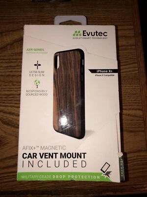 Funda Evutec Serie AER + Montaje Ventilación Coche Para iPhone Xs / X Palo de Rosa Birmano Nueva Foto 1 de 3