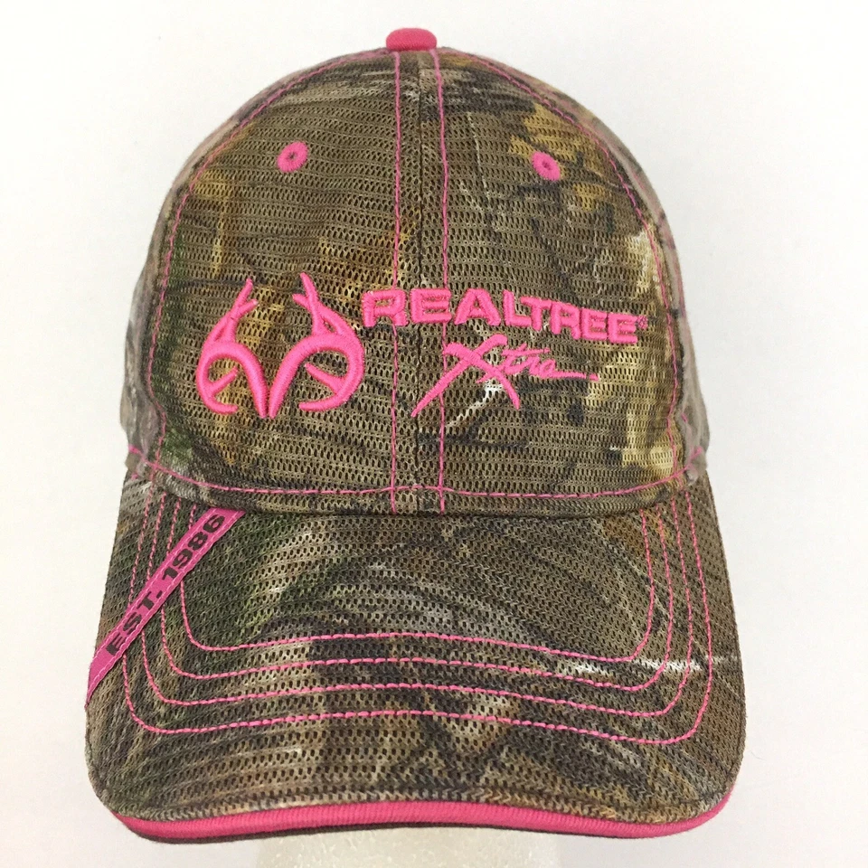 Realtree Xtra Womens Hat Camouflage Pink Logo Hunt Deer Baseball Adjustable Cap - Image 1 of 4