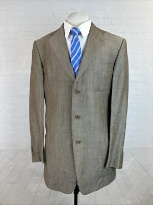 Blazer Ermenegildo Zegna Hombre 42L Marrón Lana Bambú Primavera Hecho en Suiza Foto 1 de 4