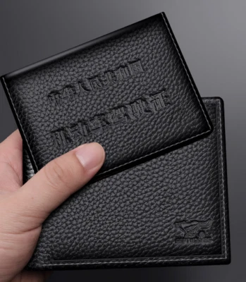 Juego de dos piezas Hombre Cartera Monedero Licencia de conducir Identificación Vaca Cuero Bolso 0634141-01 Foto 1 de 4