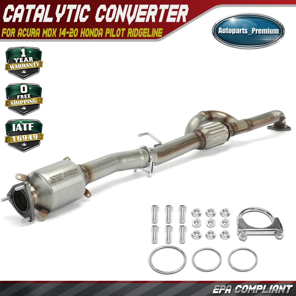 Convertidor catalítico trasero para Acura MDX 2014-2020 Honda Pilot 2016-2021 Ridgeline Foto 1 de 4