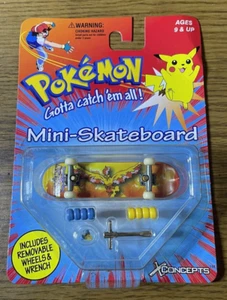 1999 X Concepts Pokémon Moltres Mini-Skateboard New on Card Super Rare! - Picture 1 of 2