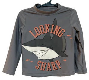 Jungen Carters Just One You 2T grau Langarm Sonnenschutz Schwimmshirt Hai - Bild 1 von 7